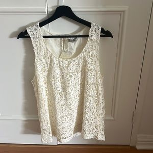 Beautiful Sleeveless Eyelet Tank - size M
